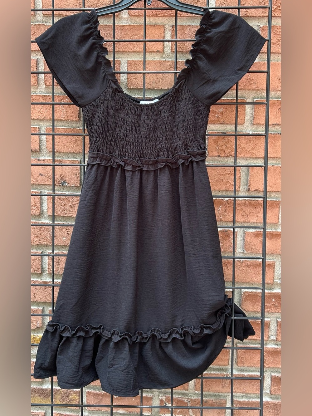 Popular 21 Black Smocked Ruffle Casual Dress NWT